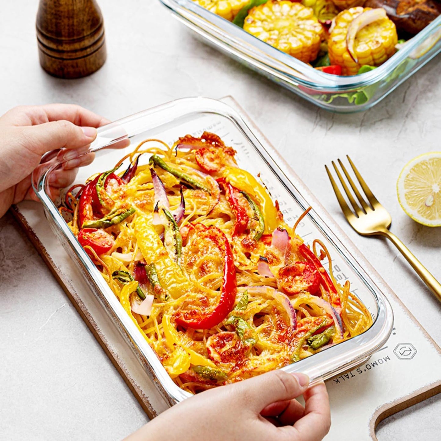Tempered Glass Oblong Baking Dishes by [Brand Name] - 2 Pack Personal-Sized Cookware | 1 Quart