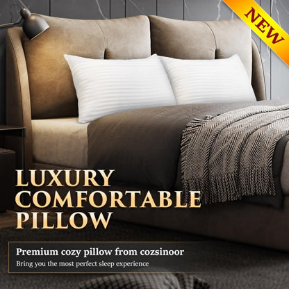 COZSINOOR Queen Size Bed Pillows - Hotel Quality Cooling Microfiber Set of 2 for All Sleep Positions