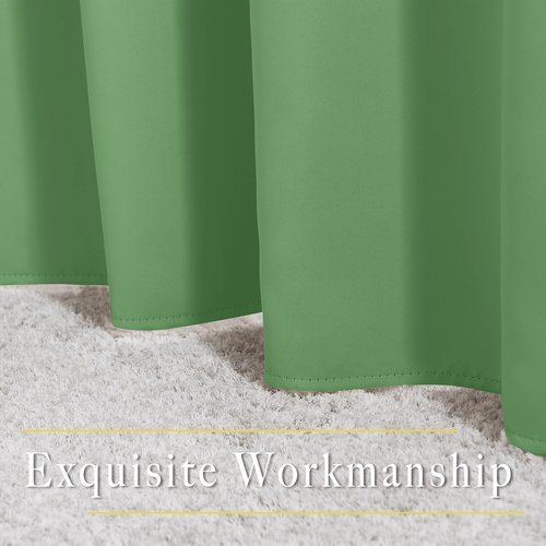 NICETOWN Forest Green Reducing Grommet Curtains - (W52 x L108, 2 Pieces) Triple Woven Textured Soft Curtain Panels for Living Room Window Treatment Drapes