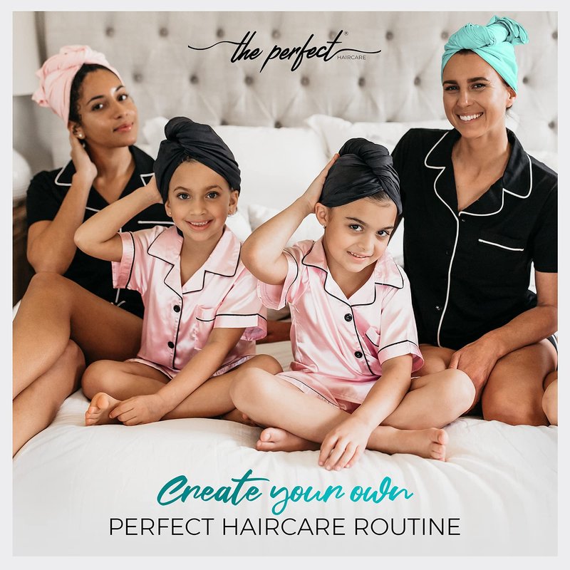 Microfiber Hair Towel Wrap with Wet & Dry Detangling Brush – Fast Drying Anti-Frizz Hair Drying Turban for Curly, Wavy and Straight Hair – Gentle Absorbent Hair Care for Women, Girls and Kids