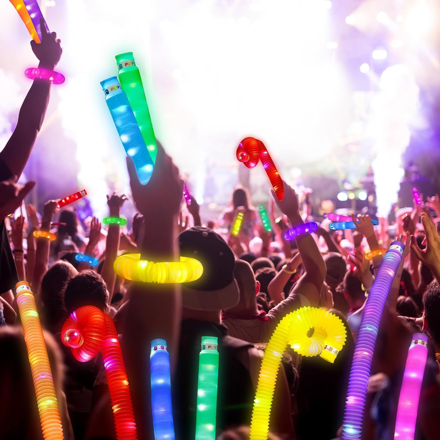 UrChoice Glow Sticks - 16PCS LED Pop Tubes Party Favors | Glow Necklaces & Bracelets for Imaginative Play