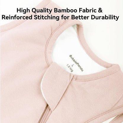 BubblePanda Rayon Made from Bamboo Sleep Sack 6-12 Months 1.0 Tog Soft Toddler Sleeping Sack for Babies 2-Way Zipper Baby Wearable Blanket