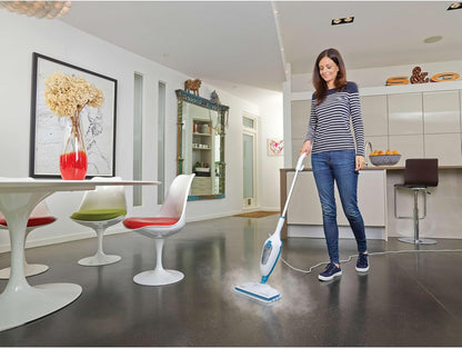 BLACK+DECKER Steam Mop - Powerful Cleaning with Quick-Dry Technology | Sleek White Design