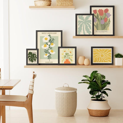 Vittanly 8.5x11 Picture Frame, Solid Wood Frame with Plexiglass, Includes 6x8 Mat, Wall Hanging or Tabletop for Photos, Home Decor, Charcoal Black, 1 Pack