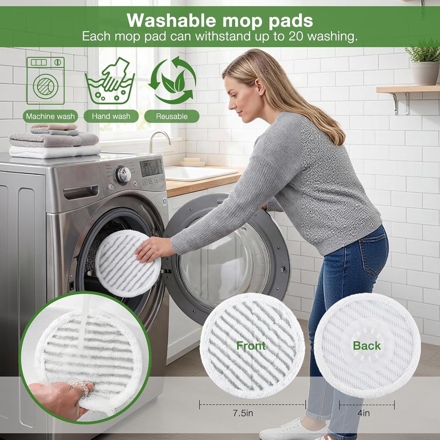 Shark Steam Mop Replacement Pads - 8 Pack for S8001, S7001, S7201 | Durable & Washable for All Floors