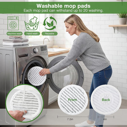 Shark Steam Mop Replacement Pads - 8 Pack for S8001, S7001, S7201 | Durable & Washable for All Floors