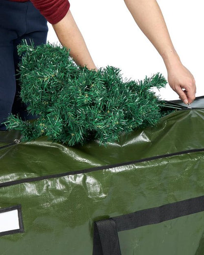HOMEST Christmas Tree Storage Bag - Zippered Design for 7.5-9 ft Artificial Trees | Durable Green Carrying Bag