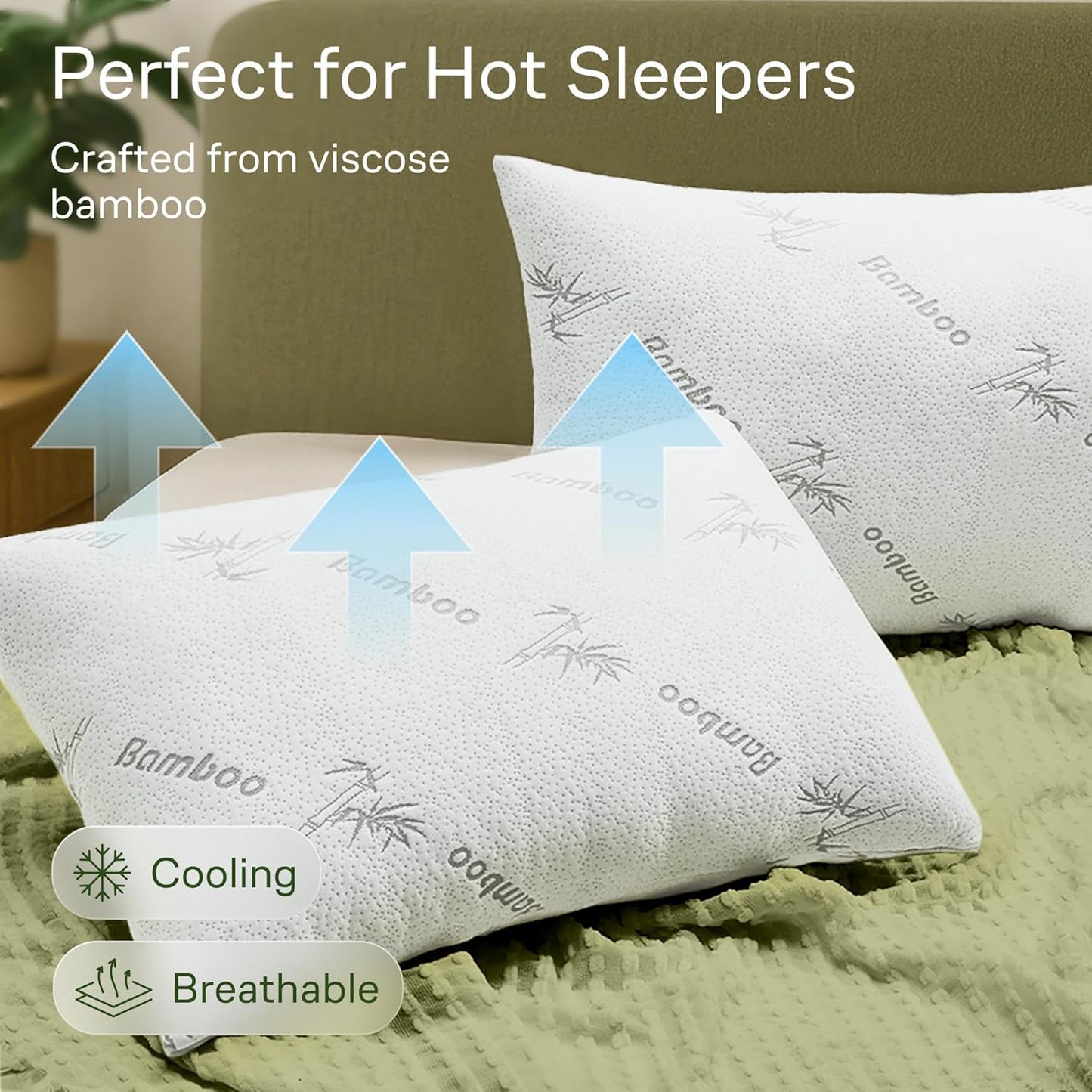 Niagara Sleep Solution Cloud-Like Pillow Protectors - Breathable Cooling Zipper Covers | Queen Size, 2-Pack (White)