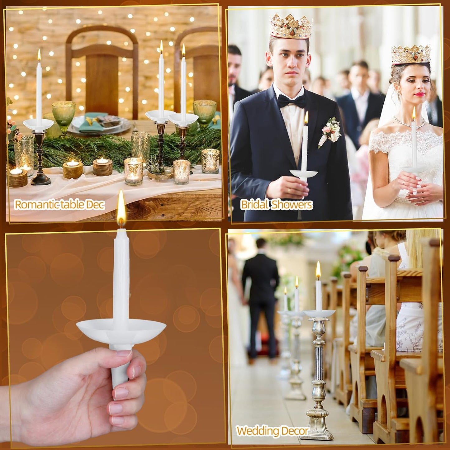 Skiennix Candle Holders - 100 Pcs Plastic Drip Protectors for Church, Vigil, and Weddings