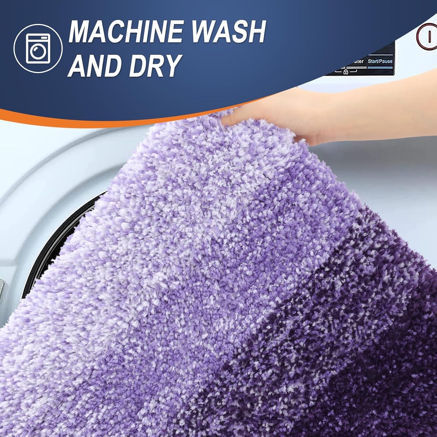 OLANLY Bathroom Rugs - Extra Soft Microfiber Mat 34x21 | Quick Dry & Machine Washable, Violet
