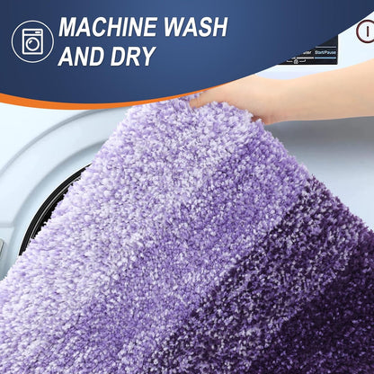 OLANLY Bathroom Rugs - Extra Soft Microfiber Mat 34x21 | Quick Dry & Machine Washable, Violet
