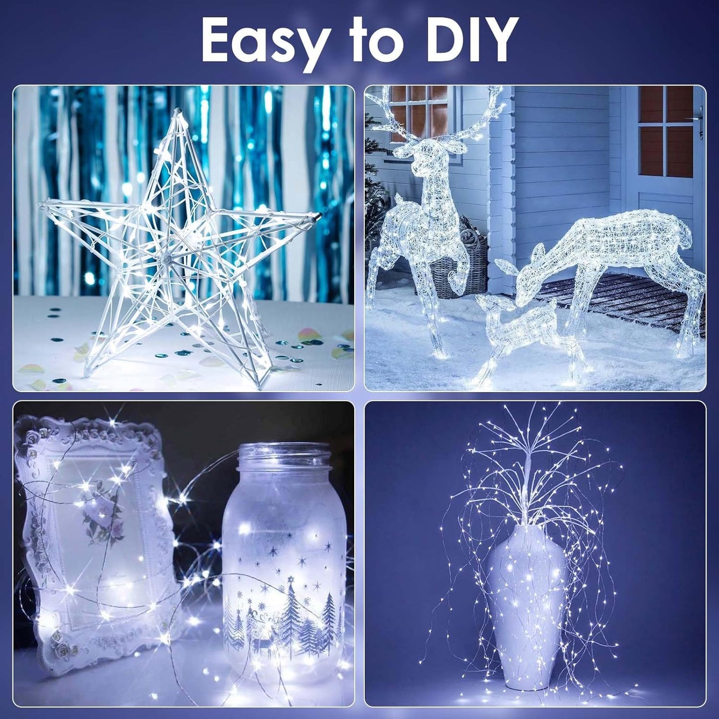 Skiennix 6-Pack Battery Operated Fairy Lights - Waterproof 16FT 50 LED String Lights for Indoor/Outdoor Decor | Cool White
