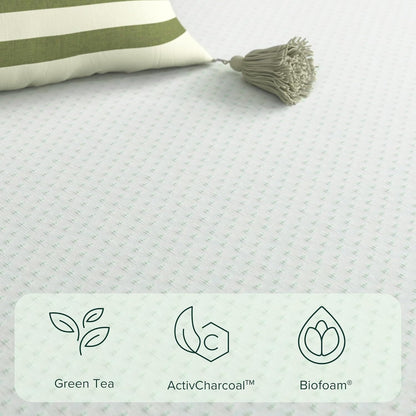 Zinus Memory Foam Mattress - 10 Inch Green Tea Comfort | Full Size, White