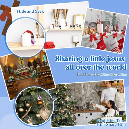 Bememo Jesus Figures - 100 Pcs Pocket Rubber Toys for Hide and Seek | Rainbow Color Easter Gifts