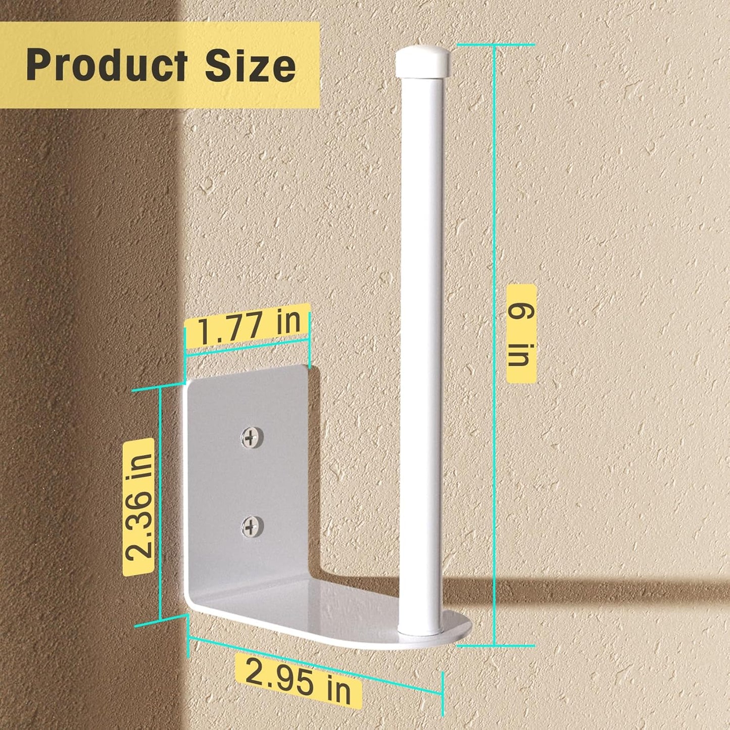 Durmmur Hat Racks - 4 Pack Stainless Steel Baseball Cap Organizer | Strong Adhesive & Wall-Mounted (White, 6 in)