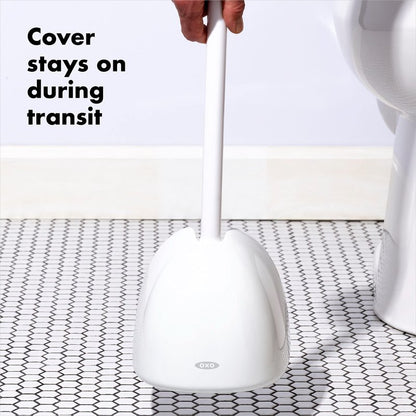 OXO Good Grips Toilet Plunger with Cover, White