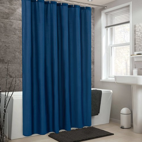 ALYVIA SPRING Long Fabric Shower Curtain Liner Waterproof - 72" x 74", Soft & Lightweight Longer Shower Curtain with 3 Magnets, Machine Washable - 72x74, Navy