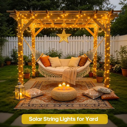 JMEXSUSS Solar String Lights - 400 LED Waterproof Outdoor Lights | 151FT with 8 Modes for Patio & Yard Decor