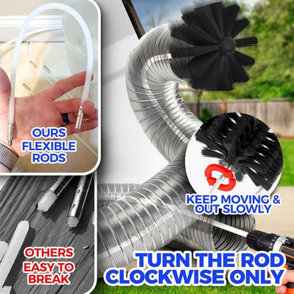 Holikme Dryer Vent Cleaner Kit - 30ft Brush, Lint Vacuum Attachment & Adapters | Efficient Blue Cleaning Solution