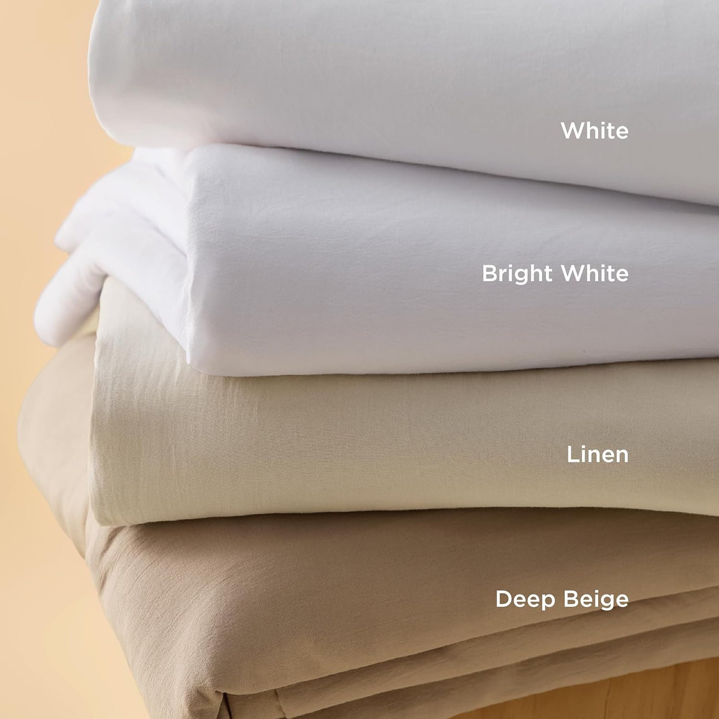 Bedsure Oat Milk Duvet Cover Set - King Size, Extra Soft 3-Piece Bedding with Zipper Closure & 2 Pillow Shams