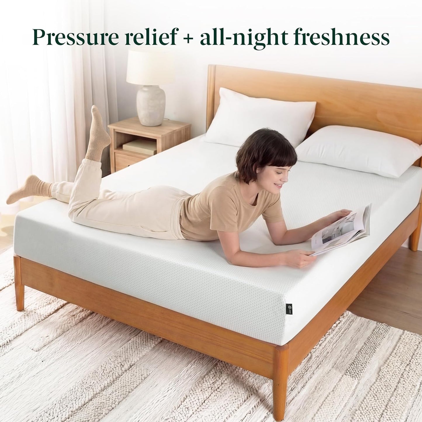 Zinus 10 Inch Twin Green Tea Memory Foam Mattress - Medium Firm, Fiberglass Free, Zoned Pressure Relief