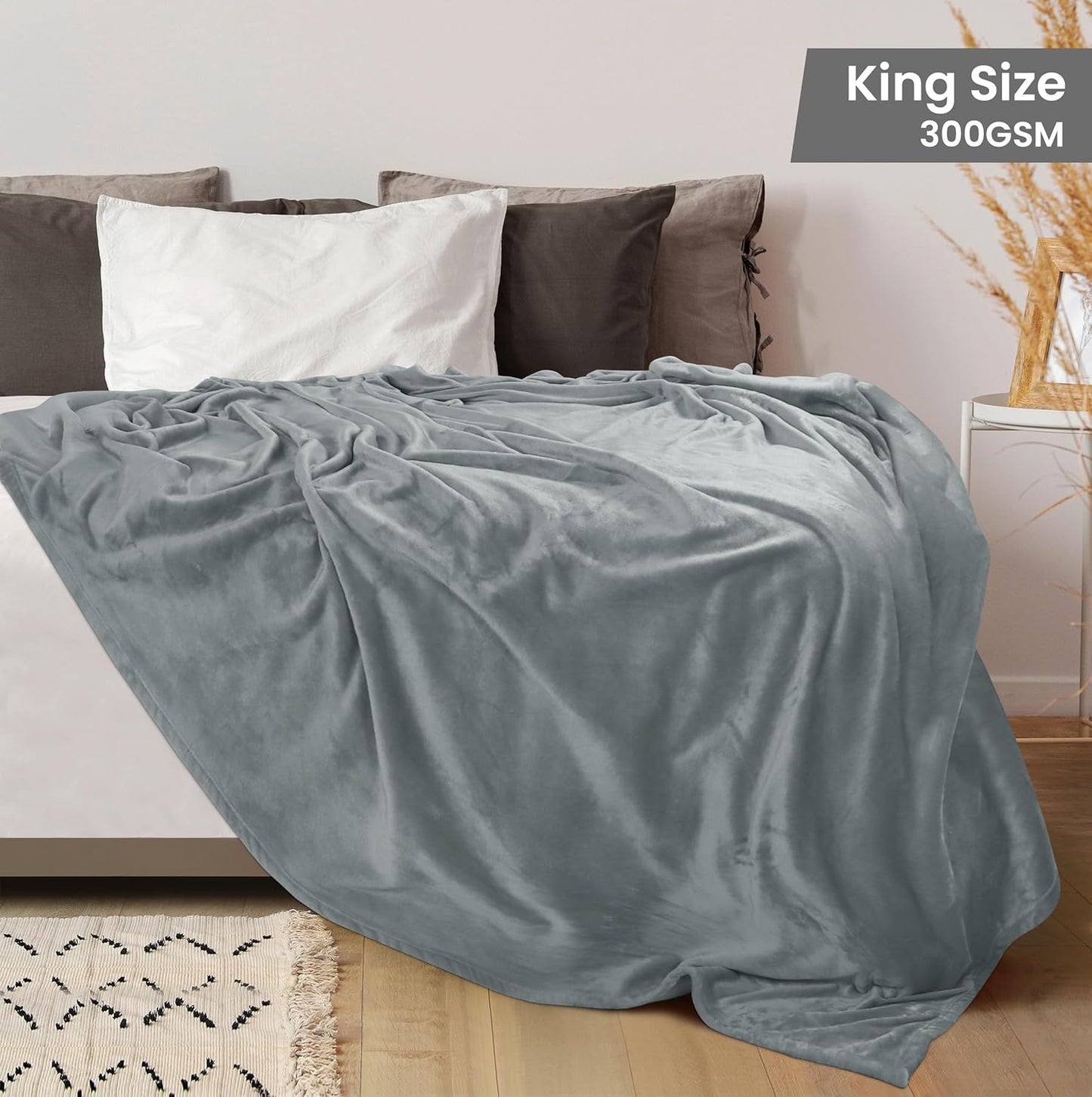 Utopia Bedding Fleece Blanket - King Size Luxury Soft Microfiber in Ash Grey (90x102 Inch)