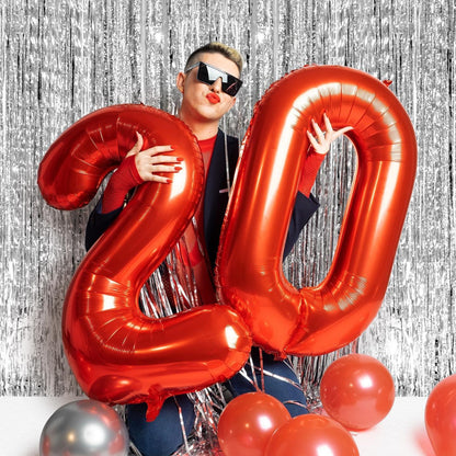 Red Number 40 Balloon - 40-Inch Birthday Decoration for 40th Party | Perfect for Boys & Girls