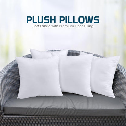 Utopia Bedding Throw Pillows - Set of 4 Fluffy 12 x 12 Inch Down Alternative Pillows for Home Decor
