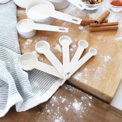 Beille Measuring Cups & Spoons Set - 10-Piece Wheat Straw Cooking Tools