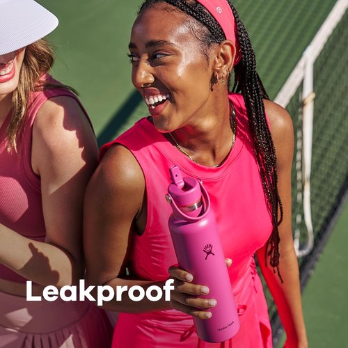 Hydro Flask Water Bottle - Insulated Stainless Steel - Leakproof Straw Lid - 24 Oz Trillium Pink