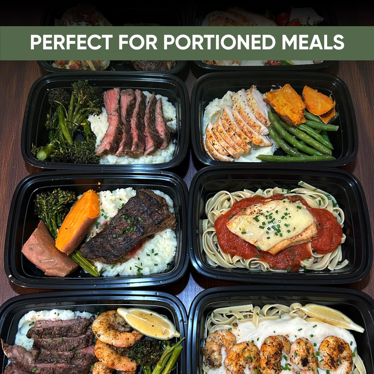 Skiennix 32 oz Meal Prep Containers - 50 Pack Reusable, BPA-Free, Leakproof & Stackable | Microwave & Dishwasher Safe