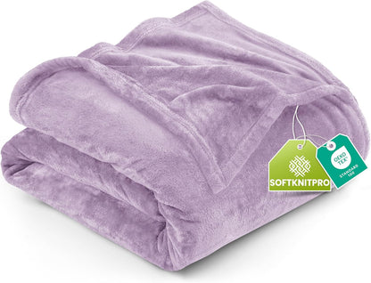 Utopia Bedding Fleece Blanket - Luxury Soft Microfiber Queen Size in Lilac | 300GSM Anti-Static (90x90 Inch)