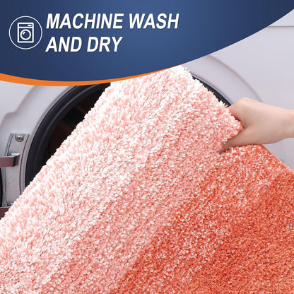 OLANLY Bath Rugs Mat - Extra Soft Microfiber, Quick-Dry & Machine Washable | 30x20 Inches, Coral Color