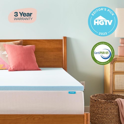 Linenspa Memory Foam Mattress Topper, Full Size - 2 Inch Gel Infused Memory Foam - Plush Feel - Cooling and Pressure Relieving - CertiPUR Certified
