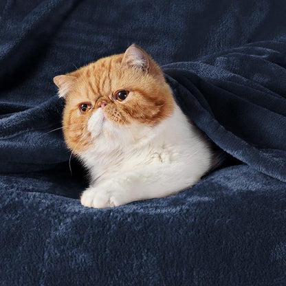 Bedsure GentleSoft Fleece Blanket - Cozy Navy Blue Plush King Size Blanket, 102x96 Inches