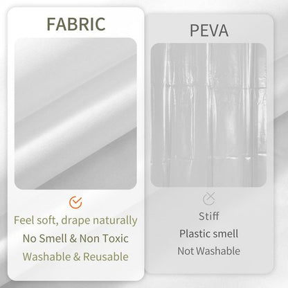 ALYVIA SPRING Long Fabric Shower Curtain Liner Waterproof - 72" x 76", Soft & Lightweight Long Shower Curtain with Magnets, Machine Washable - 72x76, White