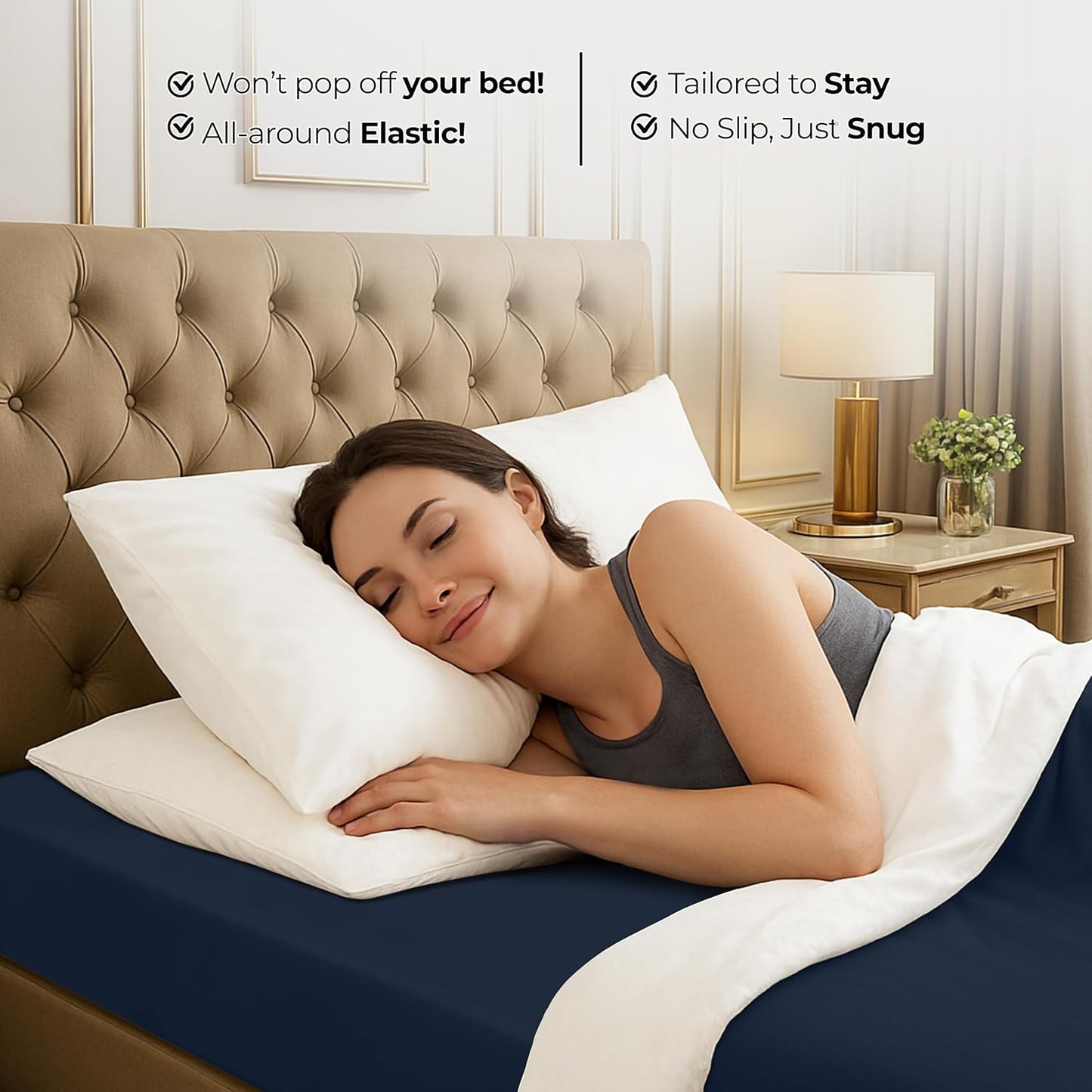 Utopia Bedding King Fitted Sheet - Soft Microfiber - Deep Pocket - Fade Resistant - Navy Color