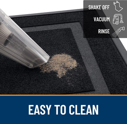 OLANLY Waterproof Front Door Mat - All-Season, Fade Resistant, Easy Clean | 47x30 Inches, Black