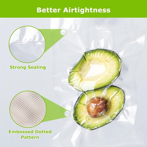 Bonsenkitchen Vacuum Sealer Bags - Durable 8" x 50 ft Rolls | BPA-Free Heavy Duty Food Storage & Sous Vide