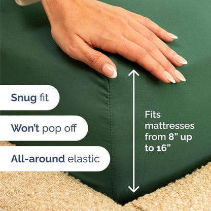 Cal King Size Sheet Set by Hotel Luxury | Comfy, Breathable & Cooling - Deep Pockets, Wrinkle-Free - Emerald Green