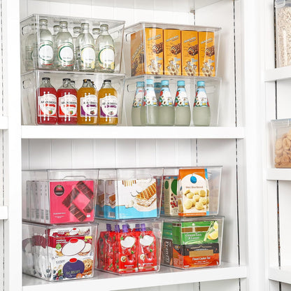 Vtopmart Clear Stackable Storage Bins - 10 Pack XL Plastic Containers with Lids for Kitchen & Pantry Organization