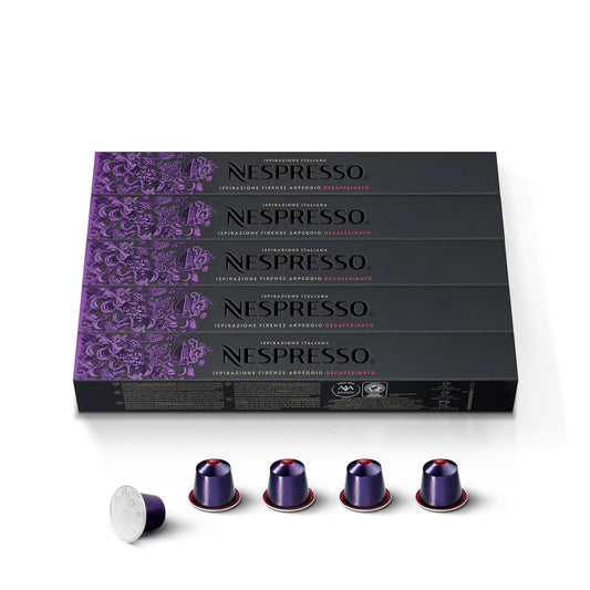 Nespresso Arpeggio Decaffeinato Coffee Pods - Dark Roast, 50-Count Original Line Capsules