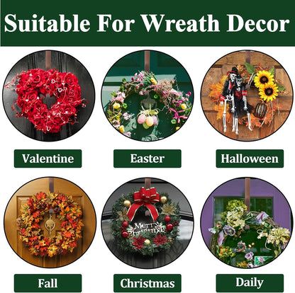 ZMCINER Wreath Hanger - Adjustable 15-25 Inch Hook for Front Door | 20 lbs Capacity, Bronze Finish