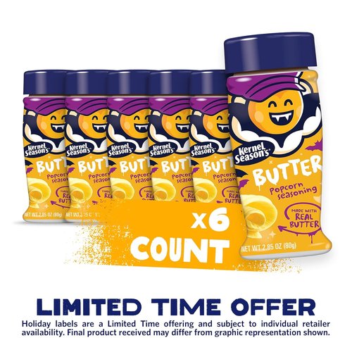 Kernel Season's Popcorn Seasoning - Butter Flavor | 2.85 Ounce Pack of 6 for Delicious Snacking