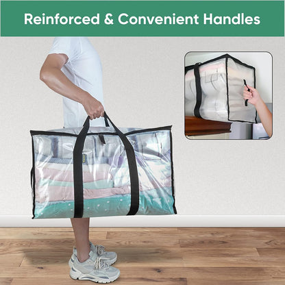 BALEINE Heavy-Duty Oversized Moving Bags - 4-Pack with Reinforced Handles for Clothes & Storage