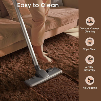 Ophanie 8x10 Brown Area Rugs for Living Room, Large Shag Bedroom Carpet, Big Indoor Thick Soft Shaggy Nursery Rug, Fluffy Carpets for Boy and Girls Room Dorm Home Decor Aesthetic