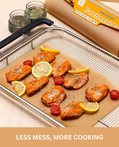 24/7 Bags Parchment Paper Roll - Non-Stick, Food Safe, 300 Sq Ft, 12" Wide | Ideal for Baking & Air Frying