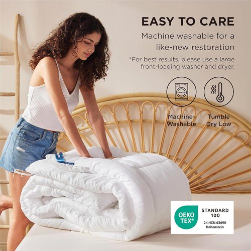 Bedsure Comforter Duvet Insert - All-Season Quilted Down Alternative Bedding, Full Size 86 x 82 Inches, White