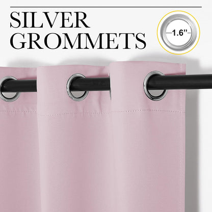 NICETOWN Baby Pink Blackout Curtains - Thermal Insulated 86-Inch Drapes for Large Windows | 2 Panels, 55" Wide