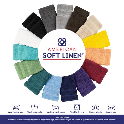 American Soft Linen Luxury Hand Towels for Bathroom, 600 GSM Heawy Weight 16x28 Size 100% Cotton Turkish 4 Piece Hand Face Towel Set, Turquoise Blue Hand Towels